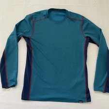 Patagonia Capilene Midweight Baselayer Men Long Sleeve Shirt MEDIUM 2 Tone Blue