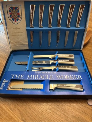 Vintage Knife Cutlery  Sheffield ''Miracle Worker'' English  Set ~ 10 Pcs.