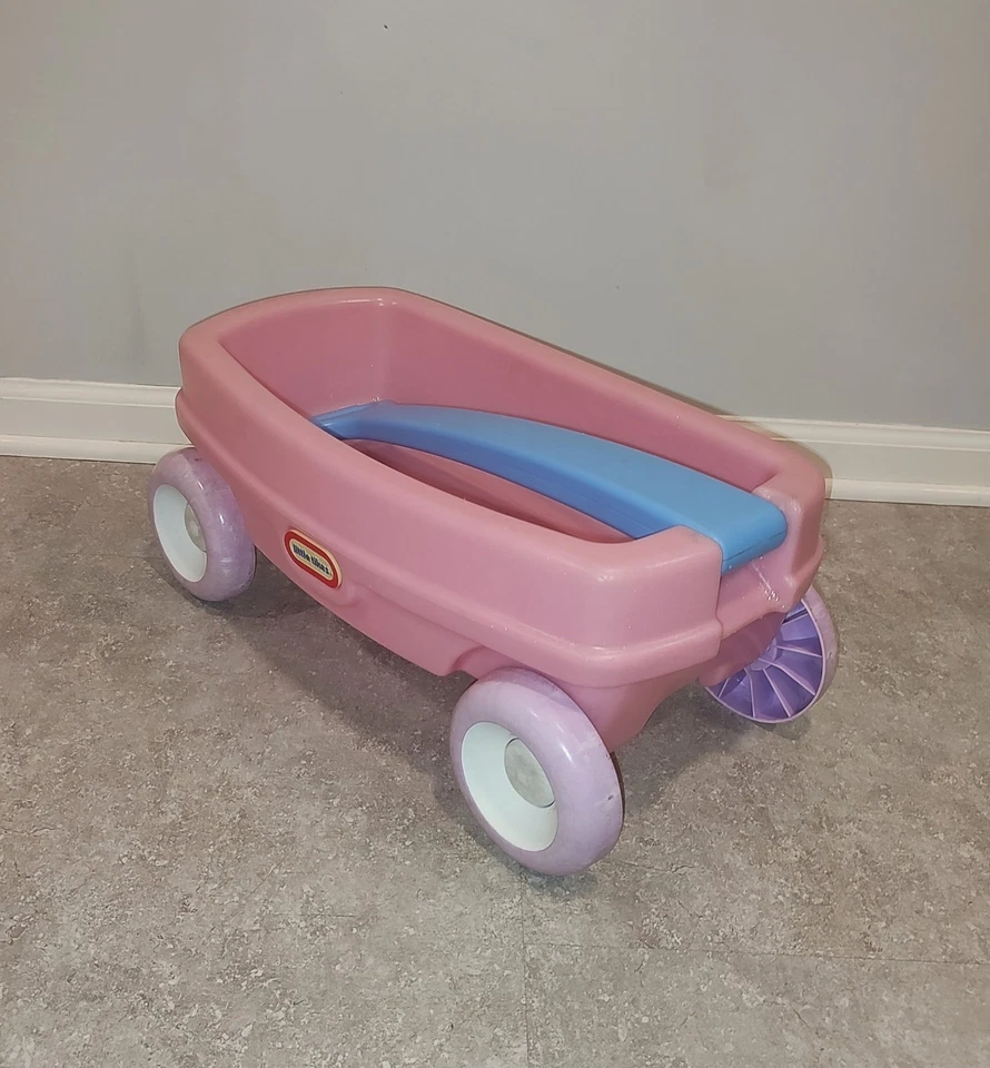 Retired Little Tikes PINK + BLUE Lil Wagon Fits 18" Doll Size Vintage Toy HTF - Image 3 of 4