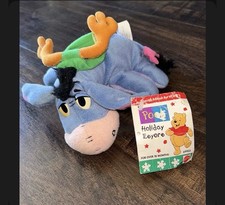 Disney Mattel Holiday Pooh Eeyore Plush Kohl's Exclusive beanie Stuffed