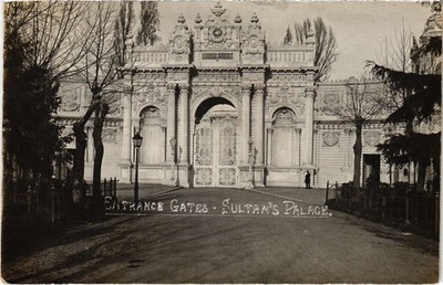 PC TÜRKEI KONSTANTINOPEL SULTANSPALAST EINGANGSTOR ECHTFOTO (a86375)