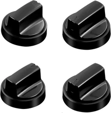 GE Cooktop Replacement Knobs - 4 Pack Black Control Knobs for Adora Range