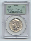 1964 JFK Half Dollar, PCGS Sample Slab, Mint State, OGH, John F.  Kennedy