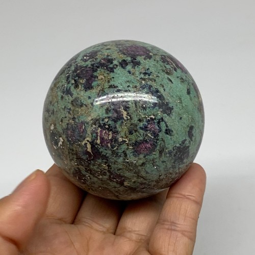 0.97 lbs, 2.5"(64mm), Zoisite with Ruby Sphere Sphere Ball Crystal, B25210 - Picture 7 of 16