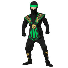 COSTUME CARNEVALE GREEN KOMBAT NINJA 8/13 ANNI BAMBINO ABITO TRAVESTIMENTO -3851
