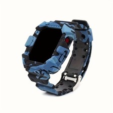 Camouflage Silicone Watch Band Strap for Apple Watch Series 9/8/7/6/5/4/3/2/1/SE
