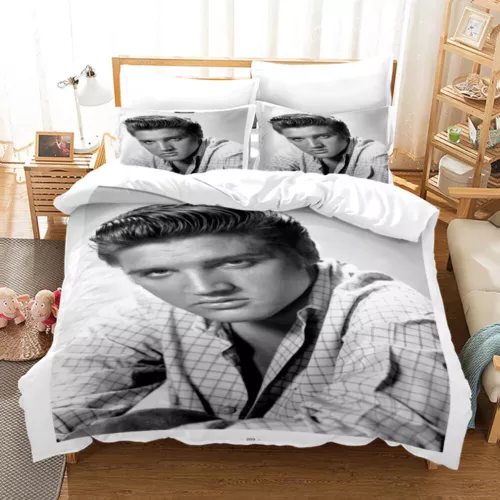 Elvis Presley Quit Duvet Cover Bedding Set+Pillowcase Single Double Queen Gift - Picture 16 of 41