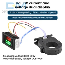 DC0-300V 0-400A Isolated Digital Current Voltage Meter Hall Ammeter Voltmeter US