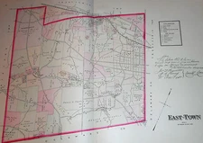 EAST TOWN TOWNSHIP CHESTER COUNTY PA 1883 LARGE COLOR MAP DEVON BERWYN PAOLI