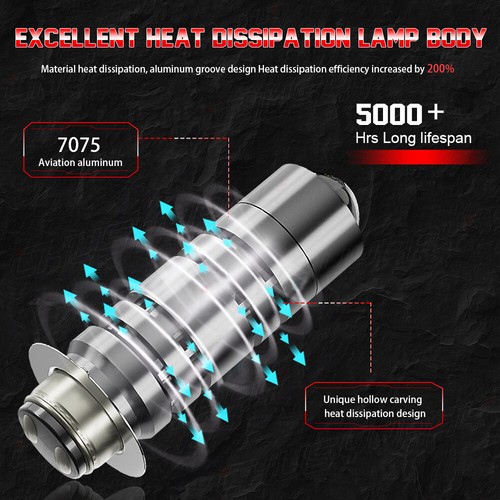 For Yamaha Grizzly 660 2002-07 LED Headlight Bulbs Kit YFM660F YFM660FA 2x H6 - Foto 9 di 12