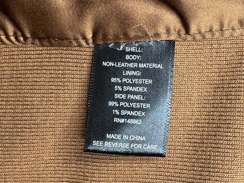 Torrid Faux Leather Collarless Moto Jacket 3X Zip Quilted Biker Cognac Tan Brown - Picture 13 of 14