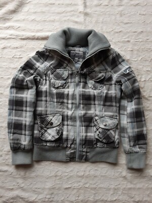 URBAN SUREFACE Jacke Gr M abnehmbare Kapuze Kariert Top