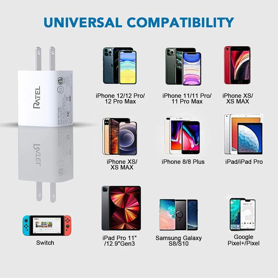 For iPhone 12 Pro/11/13 Pro Max/XR/iPad Fast Charger 20W PD Power Adapter Type-C - Image 4 of 4