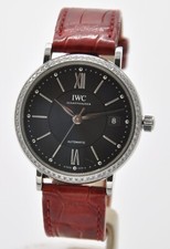 IWC Portofino Automatic 37mm Grey Diamonds Steel IW458104 Leather 2