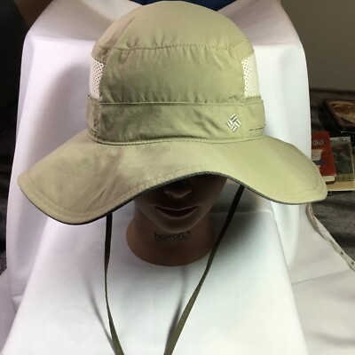 Columbia Booney Hat Beige Hiking Outdoor Field Safari Vented Stretch Unisex  O/S