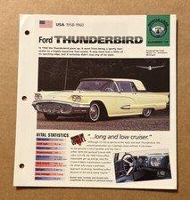 Ford Thunderbird - Usa 1958-1960 - Imp Hot Cars Spec Sheet Cars Brochure 14