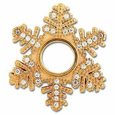 Das Original RING DING Scheibe ''Snowflake'' 925 Silber vergoldet ca.23mm