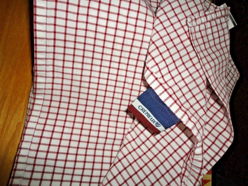 DANIEL CREMIEUX TATTERSAL RED & WHITE GRID (1) QUEEN FLAT SHEET 90 X 98" - Picture 5 of 7