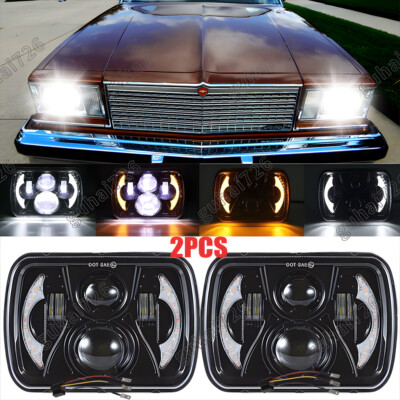 For Chevy Malibu 78-1981 & For Corvette DOT Pair 5X7'' 7x6 LED Headlights w/DRL