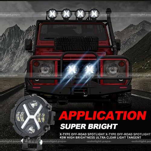 7" inch Round LED Lights Pods Bar Flood Spot DRL Driving Lamps SUV Offroad Truck - Imagen 9 de 10