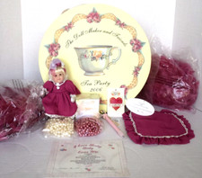 RARE NEW LINDA RICK THE DOLL MAKER AND FRIENDS 2006 TEA PARTY DOLL SET COA 40