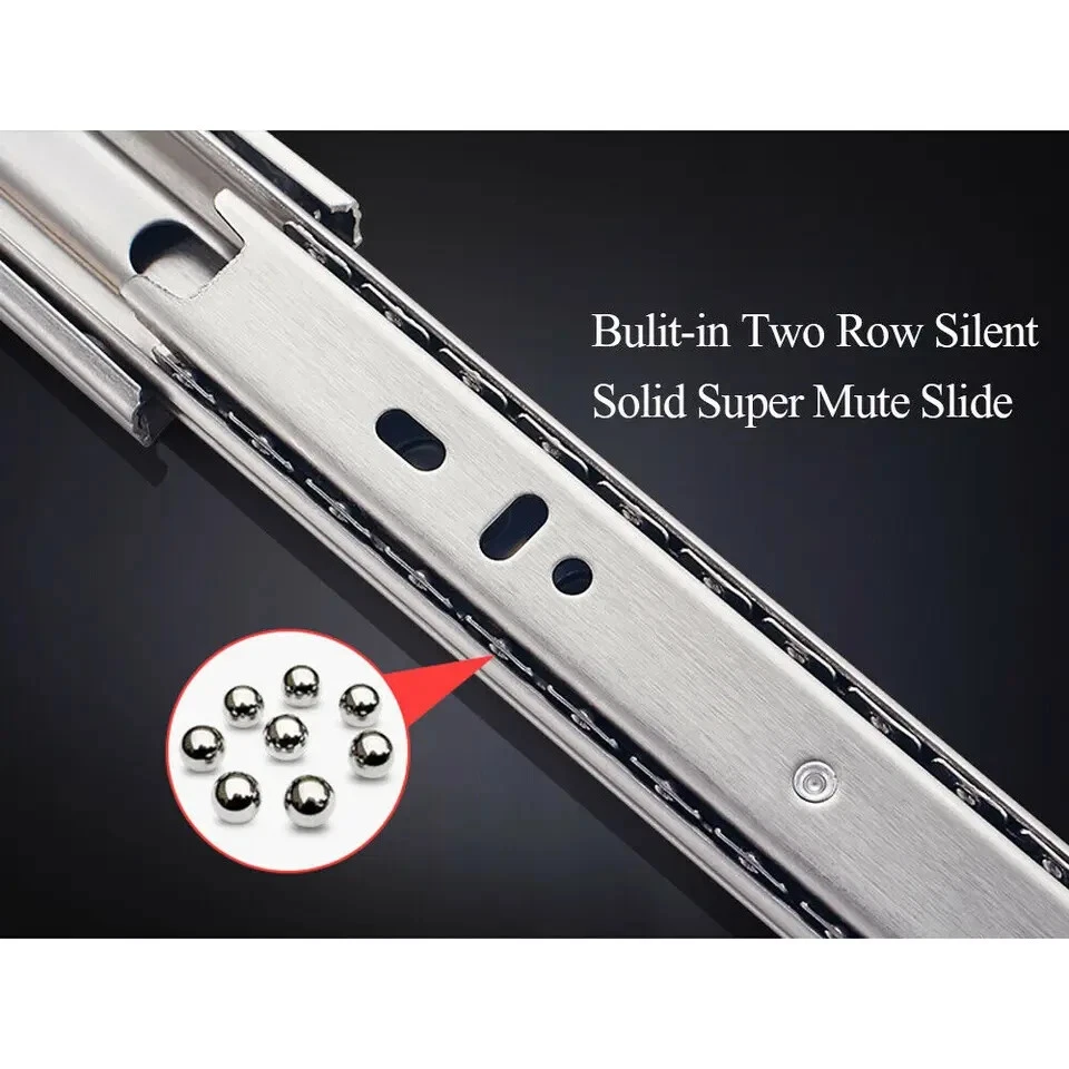 Cajón correderas de rodamiento de bolas de cierre suave de alta resistencia extensión completa 100 lb capacidad Foto 4 de 4