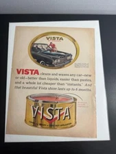 VISTA CAR PASTE WAX BY SIMONIZ ART PRINT AD 1960