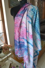 DESIGNER TIEDYE HAND PRINT  100 CASHMERE PASHMINA SHAWL : 16 DESIGNS CHOICE