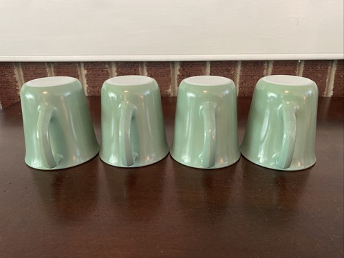 Pyrex Coffee Mug Vtg Mint Green Milk Glass D Ring Handle Set Of 4 - Picture 5 of 12