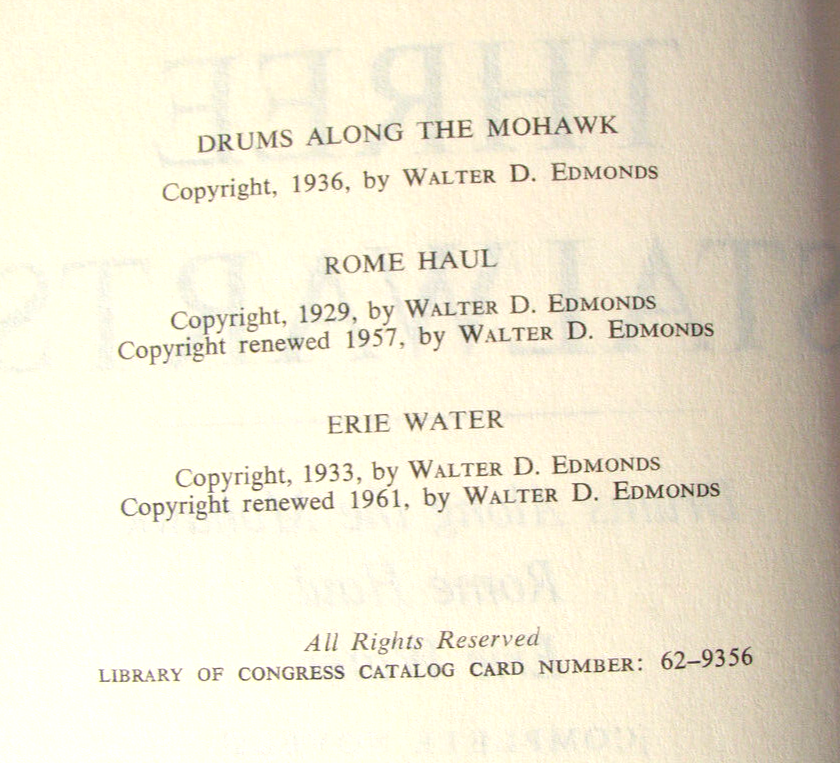 Three Stalwarts 3 Complete Novels HC Walter D. Edmonds Mohawk Erie