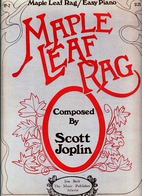 SCOTT JOPLIN MAPLE LEAF RAG SHEET MUSIC EASY PIANO EXTREMELY RARE 1975 NEW SALE