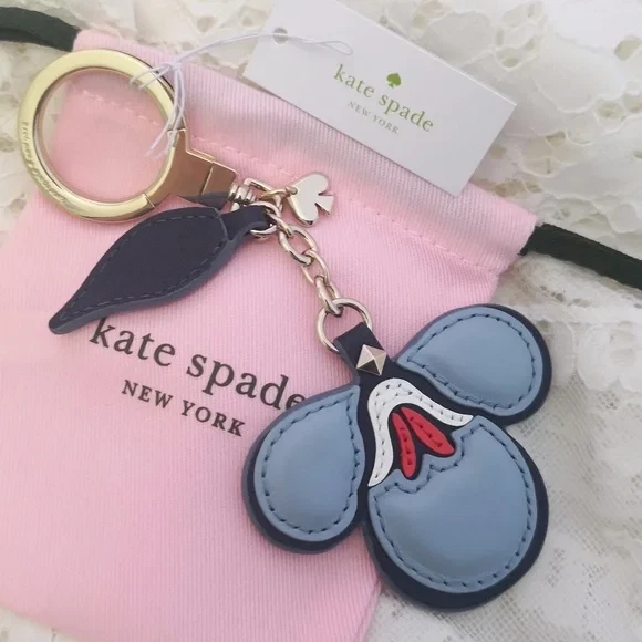 NWT Kate Spade Blazerblue Leather Key Fob Keychain Bag Charm WORU0280 $59