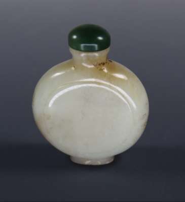 ネフライト瓶 Antique Chinese White Nephrite Jade Anuff Bottle 19th C Qing
