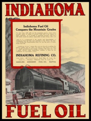 1921 Indiahoma Refining Co. FUEL OIL NEW Metal Sign: 12x16 Ships Free