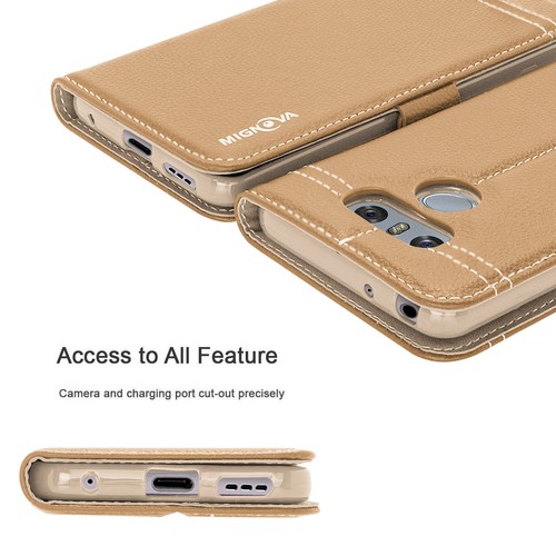 Funda billetera abatible de cuero genuino de lujo con soporte para LG G6 2017 lanzamiento - Imagen 8 de 43