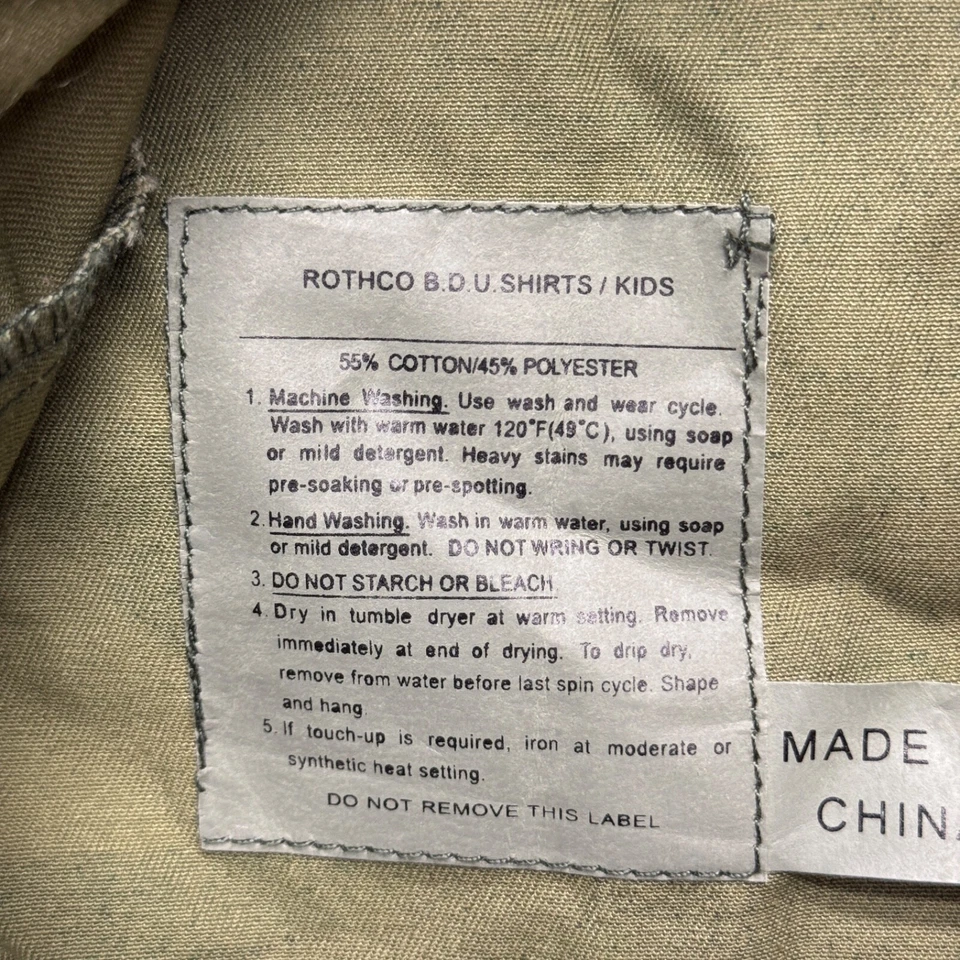 Rothco BDU Shirt Kids 16 Camouflage Woodland US Soldier Costume Halloween - Image 4 of 4