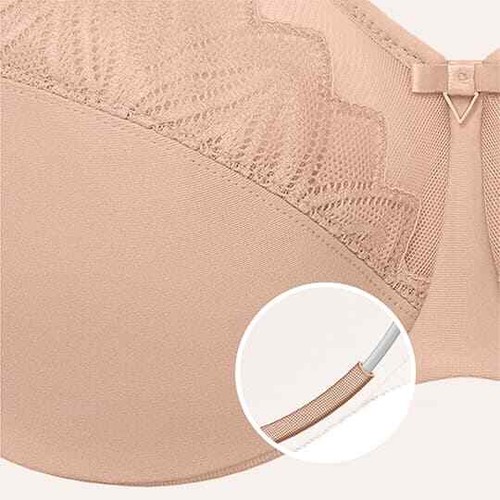Glamorise Women's Size 46DD WonderWire Minimizer Bra Full Coverage Beige 9003 - Picture 7 of 11