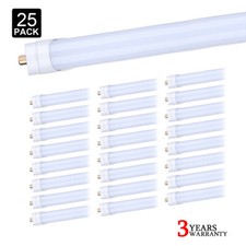 25Pcs T8 FA8 Single Pin 8' Led Tube Light Bulbs 45W 8Foot Led Shop Light 6000K