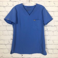 Figs Womens Catarina One-Pocket Scrub Top Size M Ceil Blue