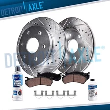 350mm Front Drilled Slotted Rotors + Ceramic Brake Pads for Nissan Armada Titan