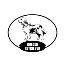 Golden Retriever Oval Euro Dog Breed Vinyl Car Window Sticker