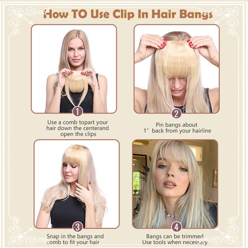 Natural Thin Fringe Bangs False Fake Hair Extension Clip In Front Hairpieces AU - Picture 10 of 48