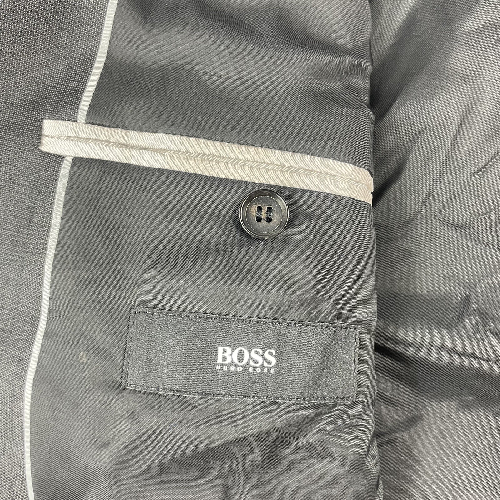 Hugo Boss Jam75/Sharp3 Charcoal Black Wool Size Mens 40L Blazer NWT