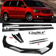 Front Bumper Lip Spoiler Chin Splitter For Dodge Grand Caravan Gloss Black Bod K