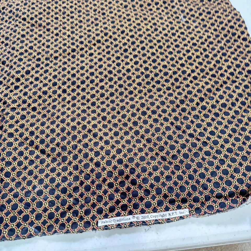 Tela de colección tradiciones tela acolchada 43x37" 1 yarda marrón oro floral loto Foto 4 de 4