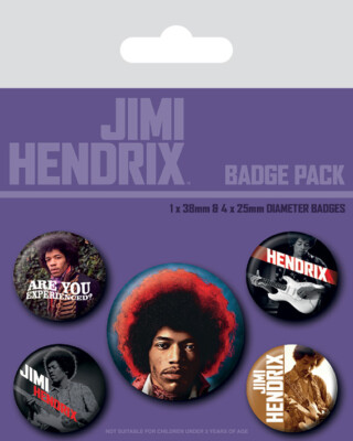 Jimi Hendrix Are You Experienced Set Aus 5 Rund-Pin-Badges