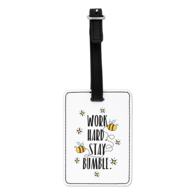Gift Base Bumble Gepäckanhänger Koffer Tasche - Falsches Leder Anhänger
