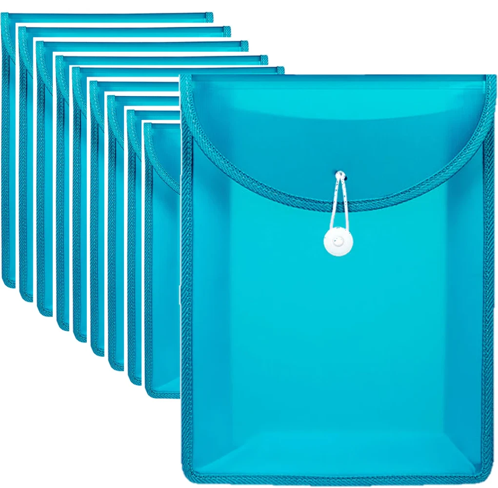 NEW 10x Marbig Top Load File Folders With Elastic Closure PP A4