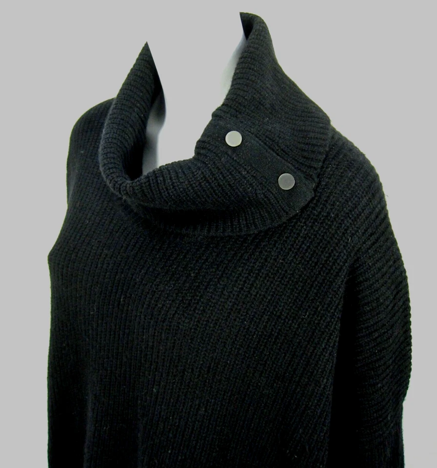 Vince Long Sleeve Cowl Neck sweater Size M Medium Wool/Yak Black Pockets - Image 3 of 4