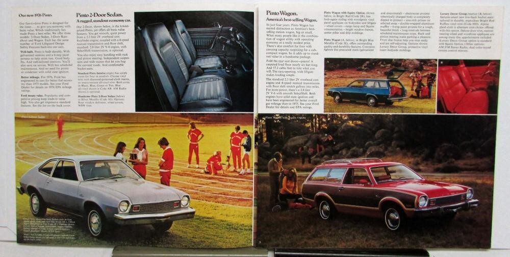 1976 Ford Pinto Stallion Runabout Sedan Wagon XL Sales Tri-Folder